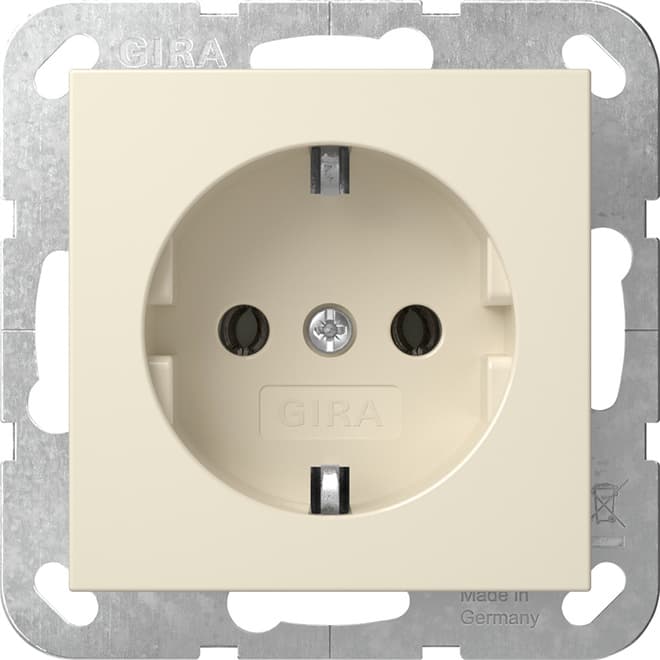 SCHUKO-Steckdose o.Krallen System 55 Cremeweiß glänzend 446601