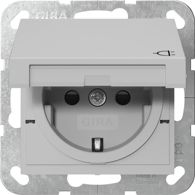 SCHUKO-Steckdose KD+Shutter SRK System 55 Grau matt (lackiert) 4754015