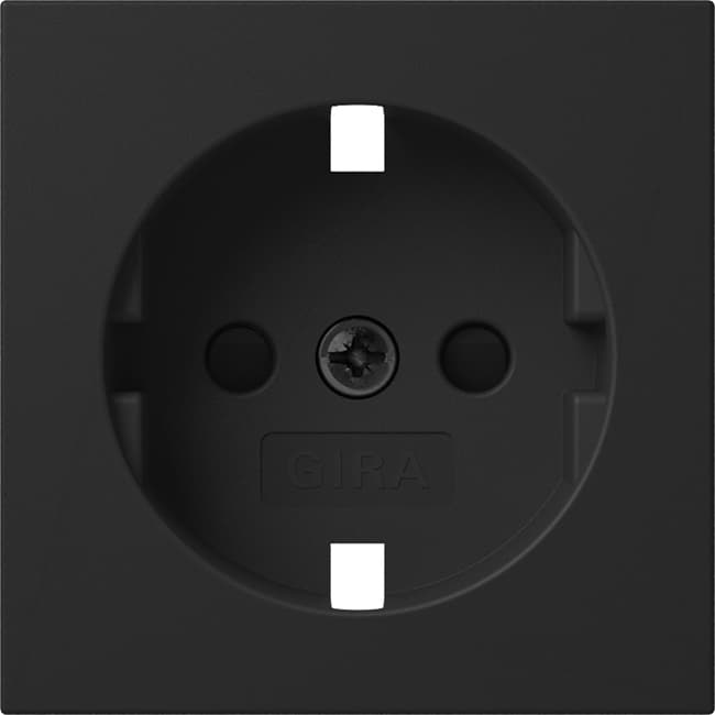 Abdeckung SCHUKO-Steckdose m.Shutter System 55 Schwarz matt (lack.) 4921005