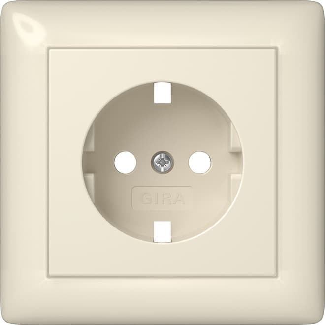 Abdeckung SCHUKO-Steckdose Vollplatte System 55 Cremeweiß glänzend 492901