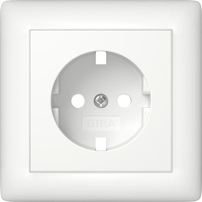 Abdeckung SCHUKO-Steckdose Vollplatte System 55 Reinweiß seidenmatt 492904