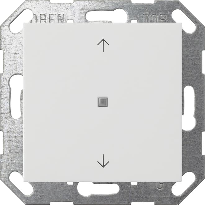 Taster Wippe 1fach Pfeile OneKNX System 55 Reinweiß glänzend 517203