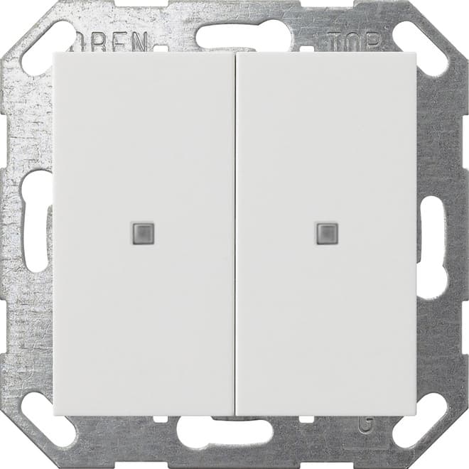 Taster Wippe 2fach OneKNX System 55 Reinweiß glänzend 517303