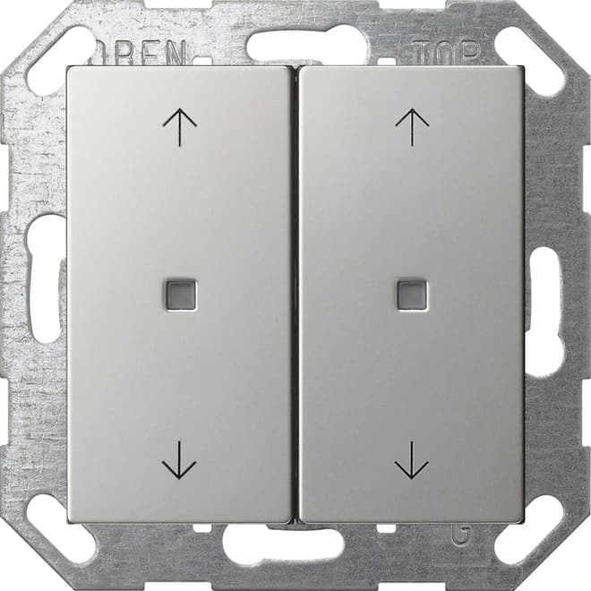 Taster Wippe 2fach Pfeile OneKNX System 55 Edelstahl 5174600