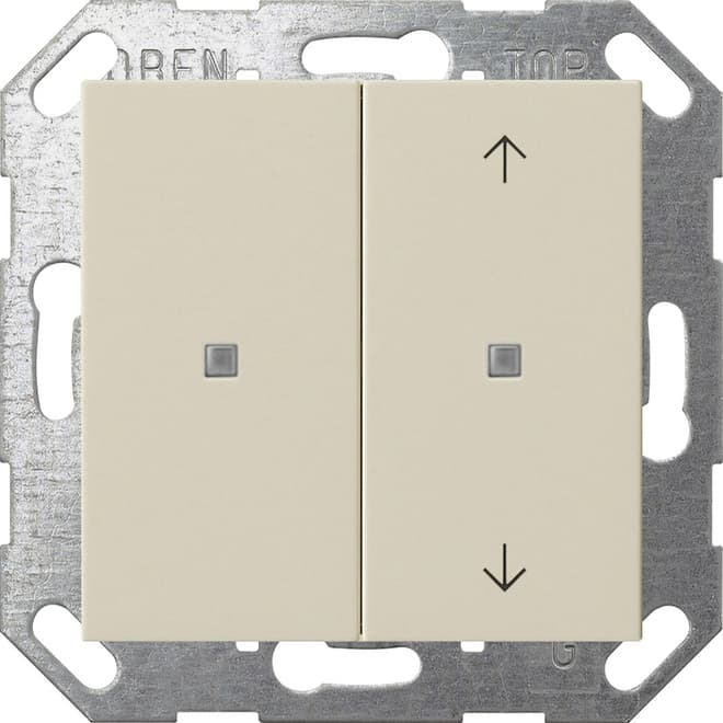 Taster Wippe 2fach unbedr./ Pfeile OneKNX System 55 Cremeweiß gl. 517501