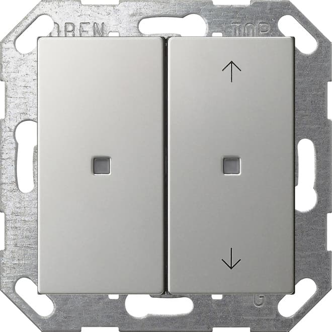 Taster Wippe 2fach unbedr./ Pfeile OneKNX System 55 Edelstahl 5175600