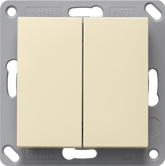 RF Wandsender 2fach KNX System 55 Cremeweiß glänzend 517801