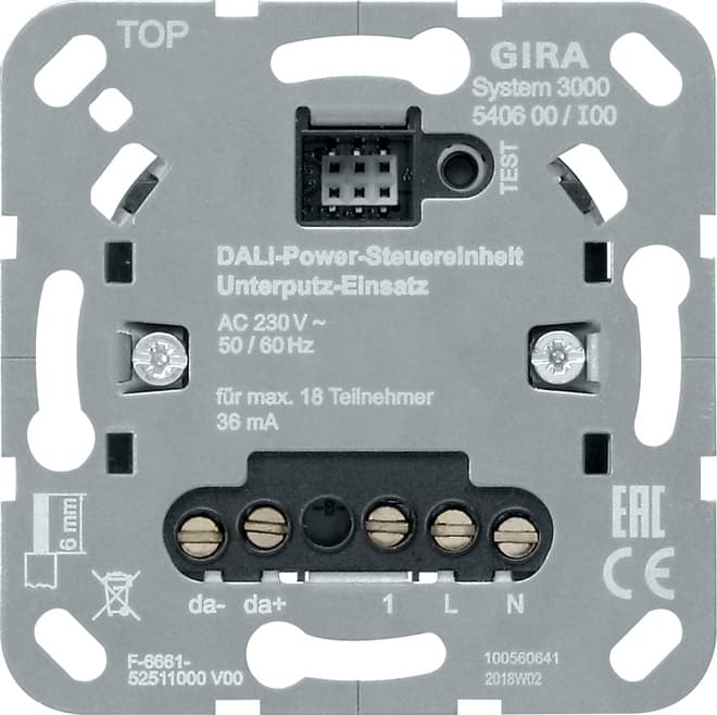 S3000 DALI Power-Steuereinheit UP-Einsatz Einsatz