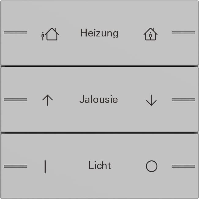 Wippenset 3fach indiv. Tastsensor4 System 55 Grau matt (lack.) 5763015