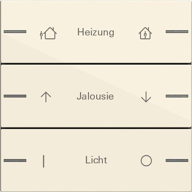 Wippenset 3fach indiv. Tastsensor4 System 55 Cremeweiß gl. 576301