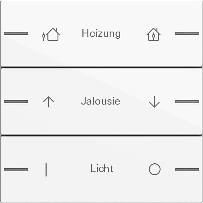 Wippenset 3fach indiv. Tastsensor4 System 55 Reinweiß glänzend 576303