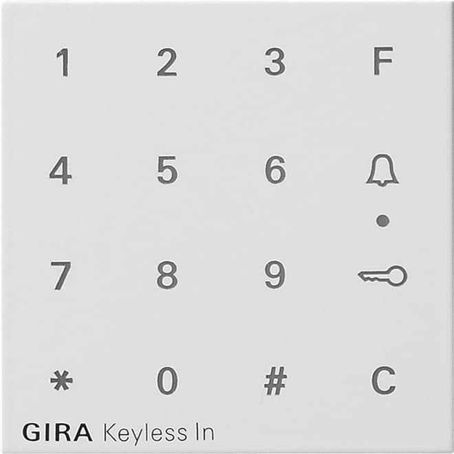 Aufsatz Codetastatur System 55 Reinweiß glänzend 851303